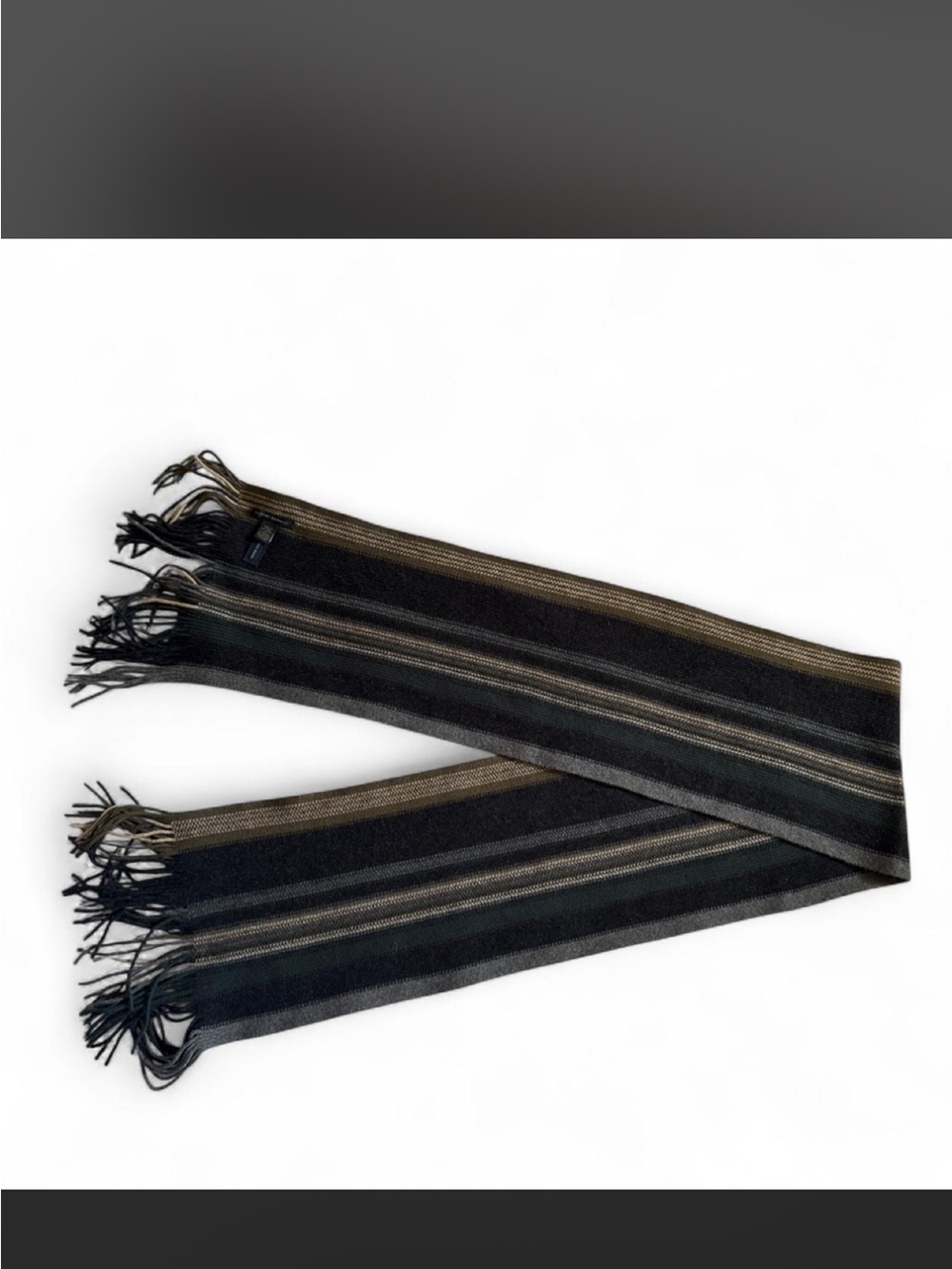 Banana Republic Striped Fringe Scarf in Black and Brown